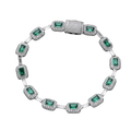 NUME Emerald Ice Link Bracelet – Iced Out Baguette & Halo Design