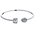 NUME Radiant Dual Halo Diamond Cuff Bracelet