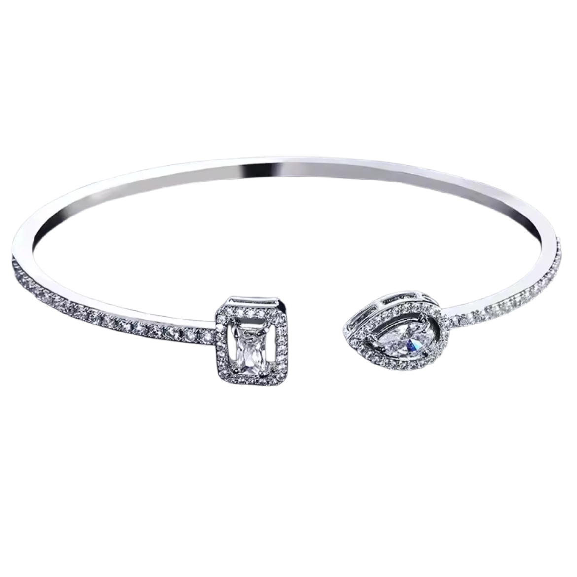 NUME Radiant Dual Halo Diamond Cuff Bracelet
